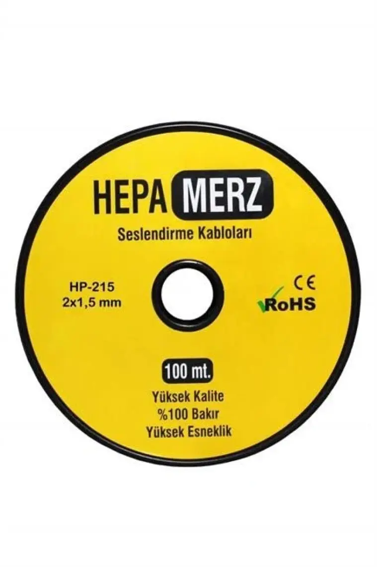 Hepa Merz Hp-215 Tam Bakır 2X1.5 Mm Hoparlör Kablosu 100 Mt