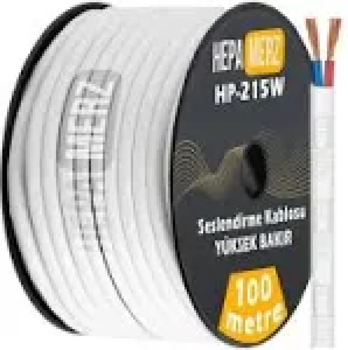 Hepa Merz Hp-215WH Tam Bakır 2x1.5 mm Hoparlör Ses Kablosu 100 Mt (Beyaz)