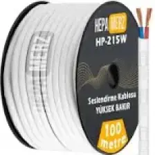 Hepa Merz Hp-215WH Tam Bakır 2x1.5 mm Hoparlör Ses Kablosu 100 Mt (Beyaz)