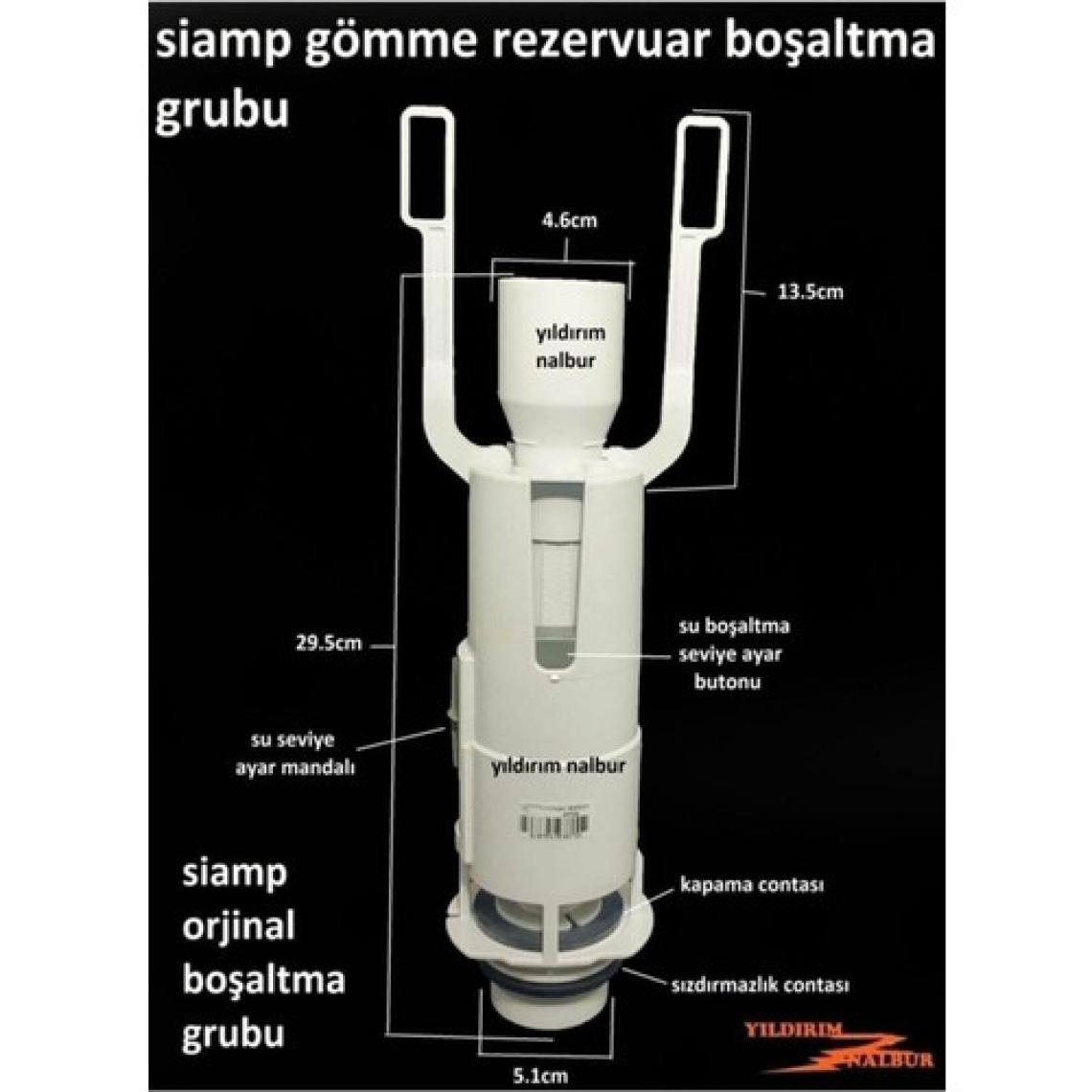 Siamp Verso 80 Gömme Rezervuar Iç Takımı Orta Göbek
