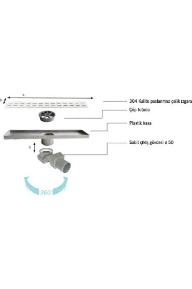 Sukar Duş Kanalı Line/4e Cube Izgara 60 cm