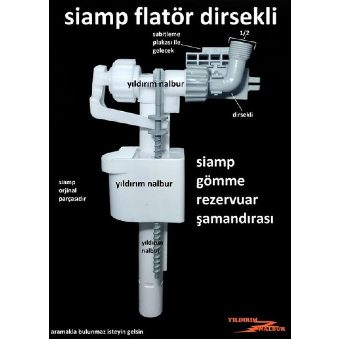 Siamp Gömme Rezervuar Dirsekli Flatörü Yarım Parmak Şamandıra İç Takım