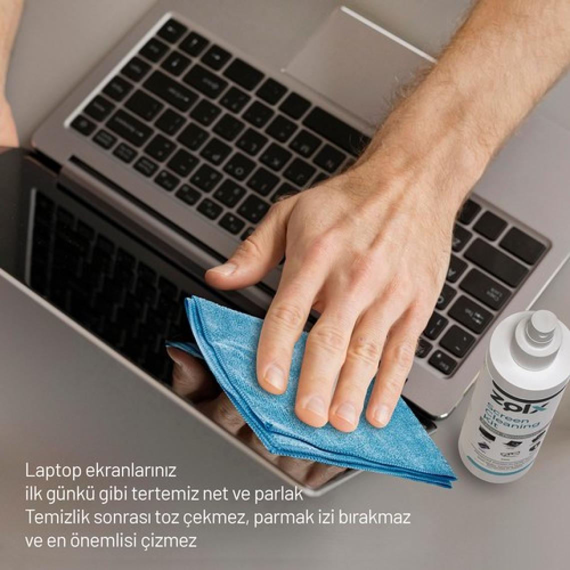 Zolx Ekran Temizleme Seti 250ML ( Mikrofiber Bez )  Lcd, Led, Ekran, Laptop, Tablet, Bilgisayar, Televizyon, Cep Telefonu, Gözlük, Kamera, Koruyucu Ve Parlatıcı Doğal Temizleme