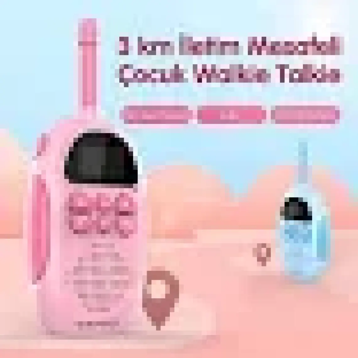 Vrpro Bebek Telsizi Walkie Talkie Mavi-Pembe