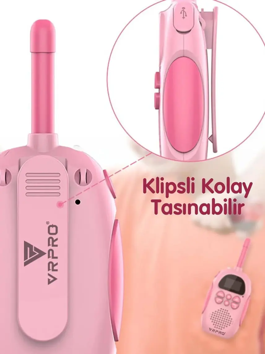 Vrpro Bebek Telsizi Walkie Talkie Mavi-Pembe