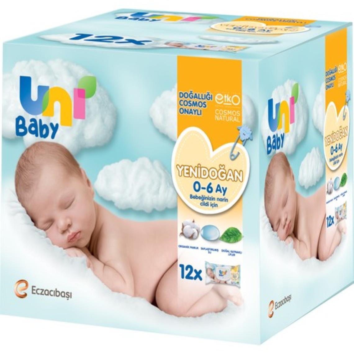 Uni Baby Yenidoğan Islak Pamuk Mendil 12x40 (480 Yaprak)