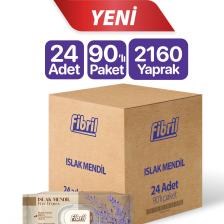 Fibril Baby Islak Havlu Mendil 90 Yaprak Lavanta Kapaklı 24 Lü Set 2160 Yaprak