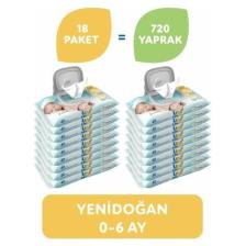 Uni Baby Yenidoğan 40 Yaprak 18'li Paket Islak Mendil