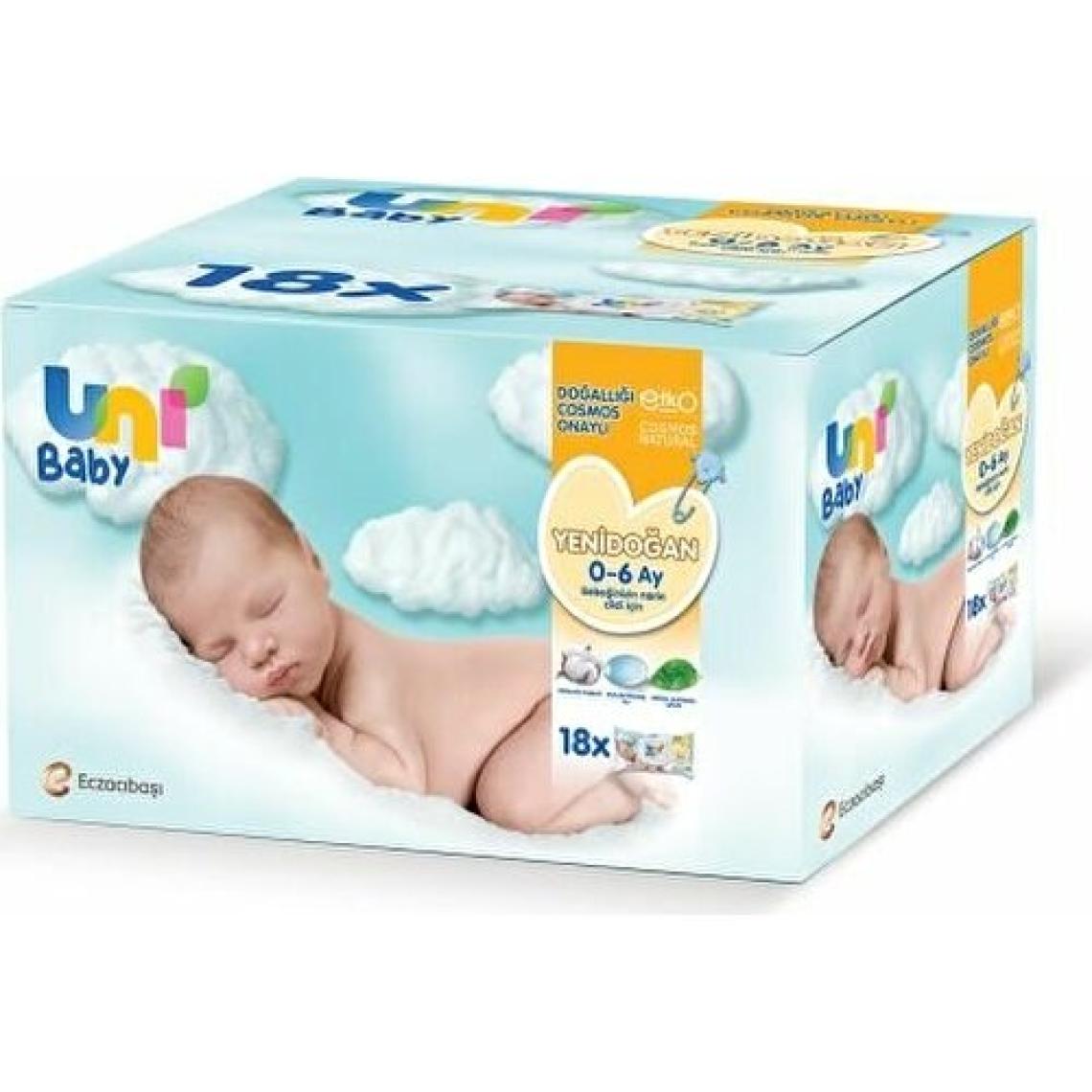 Uni Baby Yenidoğan 40 Yaprak 18'li Paket Islak Mendil