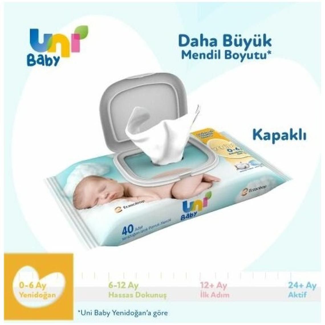 Uni Baby Yenidoğan 40 Yaprak 18'li Paket Islak Mendil