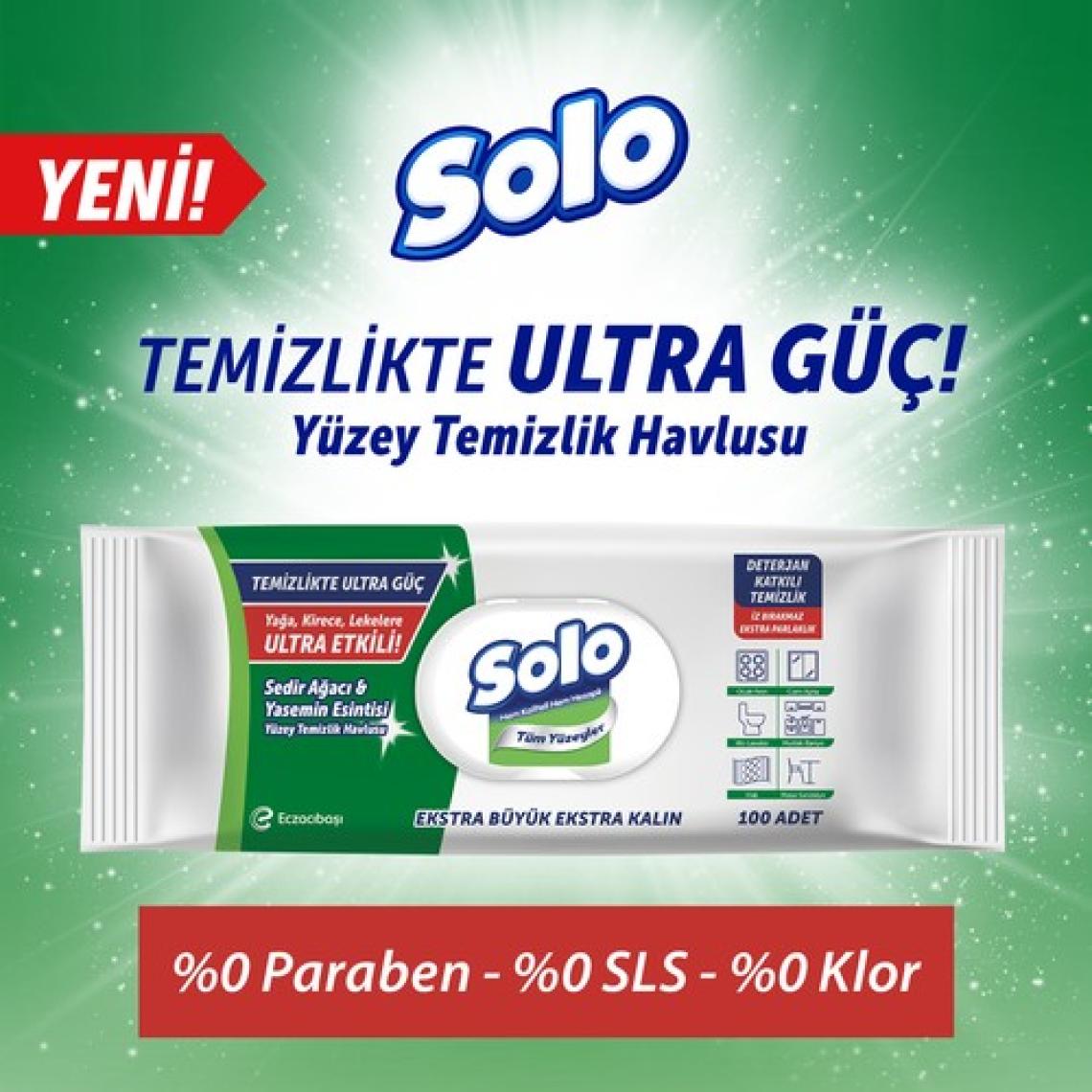 Solo Temizlikte Ultra Güç Sedir Ağacı&Yasemin Esintisi Yüzey Temizlik Havlusu 100 Yaprak
