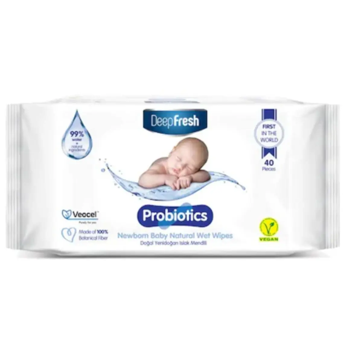Deep Fresh Probiyotik Doğal Yenidoğan Islak Mendil 6 x 40 Yaprak
