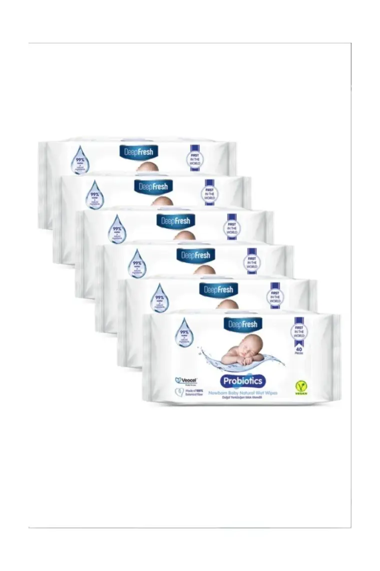 Deep Fresh Probiyotik Doğal Yenidoğan Islak Mendil 6 x 40 Yaprak