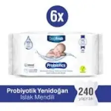Deep Fresh Probiyotik Doğal Yenidoğan Islak Mendil 6 x 40 Yaprak