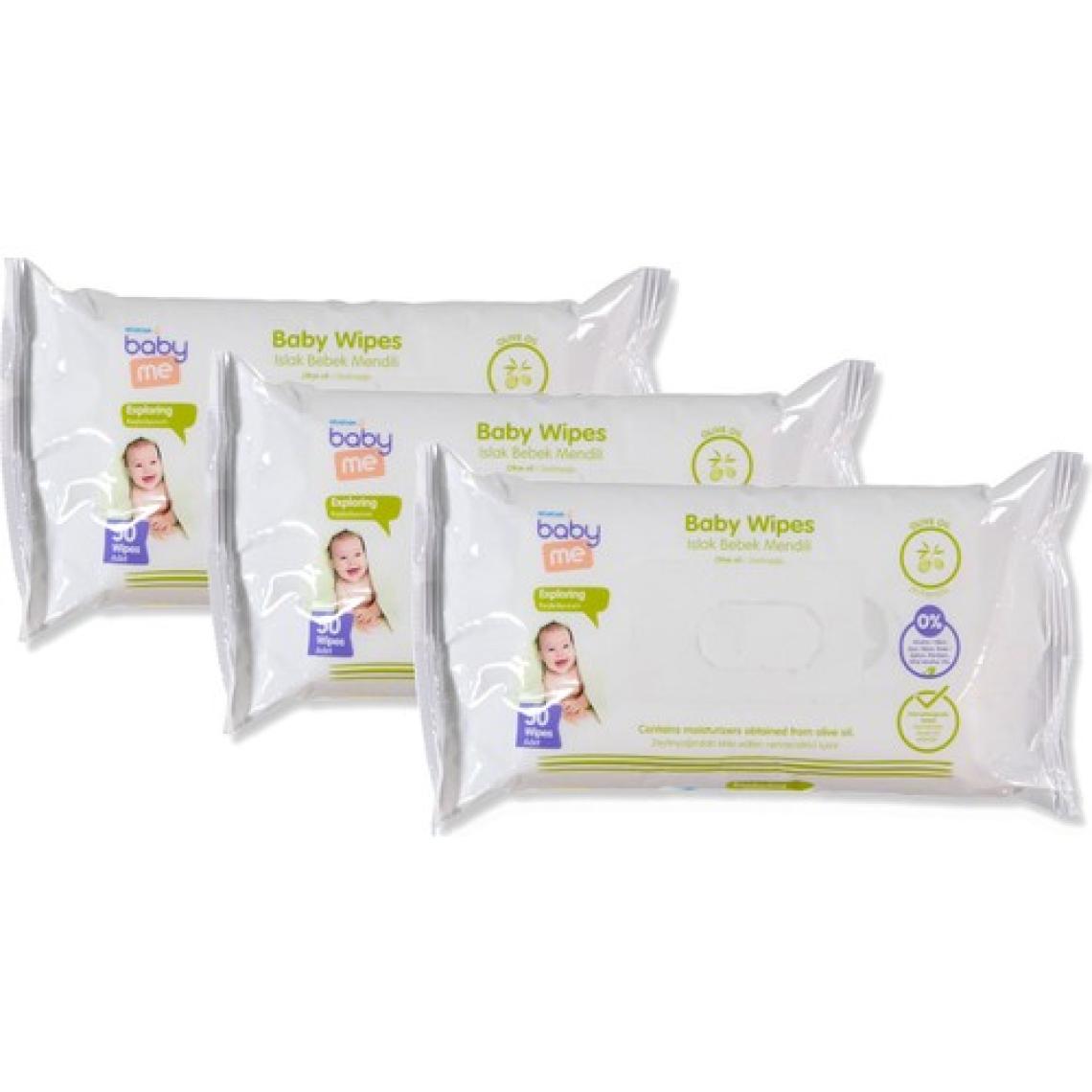 Baby&Me Zeytinyağlı 50 Yaprak 3'lü Paket Islak Mendil