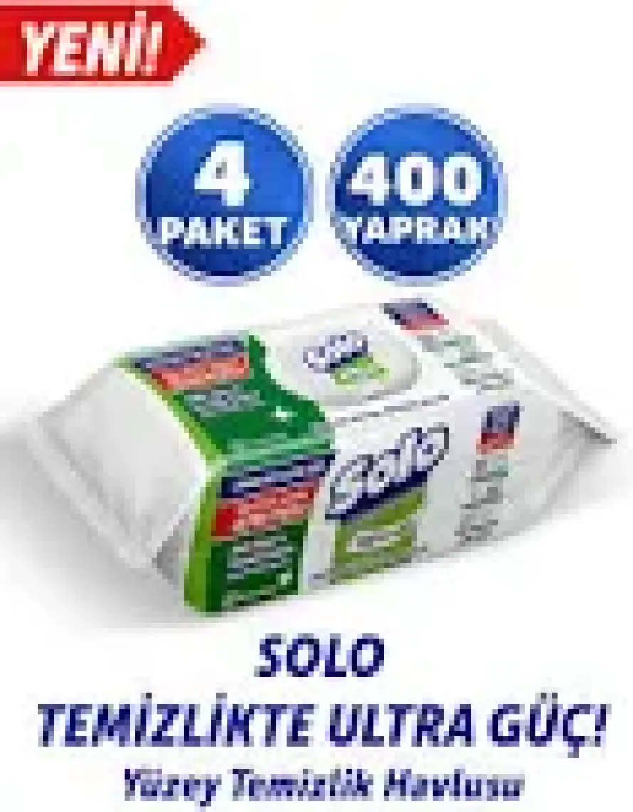 Solo Temizlikte Ultra Güç Sedir Ağacı&Yasemin Esintisi Yüzey Temizlik Havlusu 4'lü 400 Yaprak