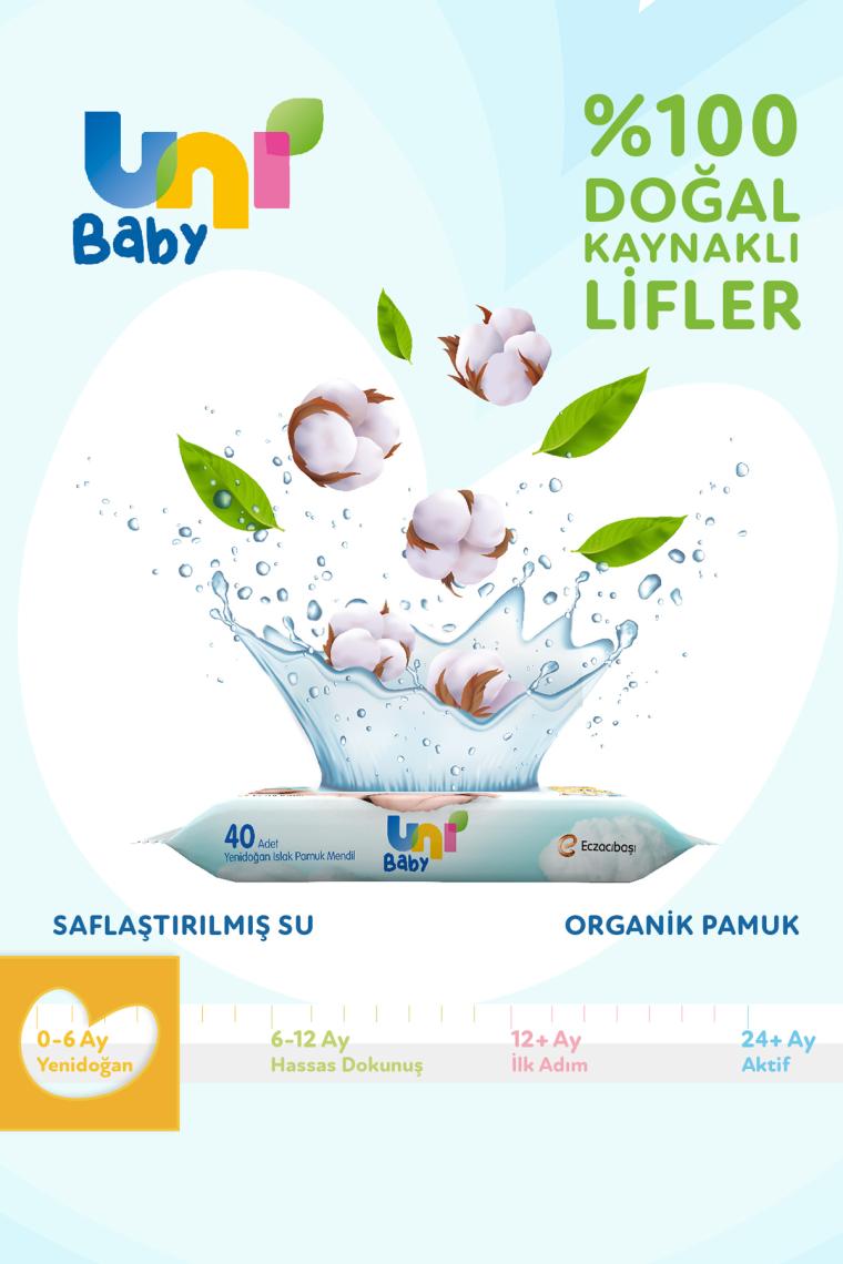 Uni Baby Yenidoğan Islak Mendil 18'li 720 Yaprak