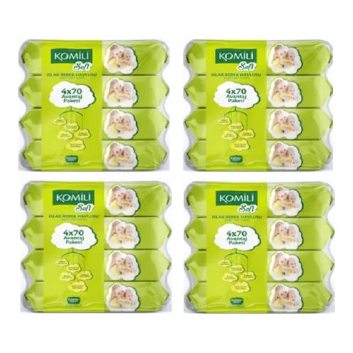 Komili Bebe Soft Kapaklı Islak Mendil Bebek Havlusu 16 Adet Islak Mendil