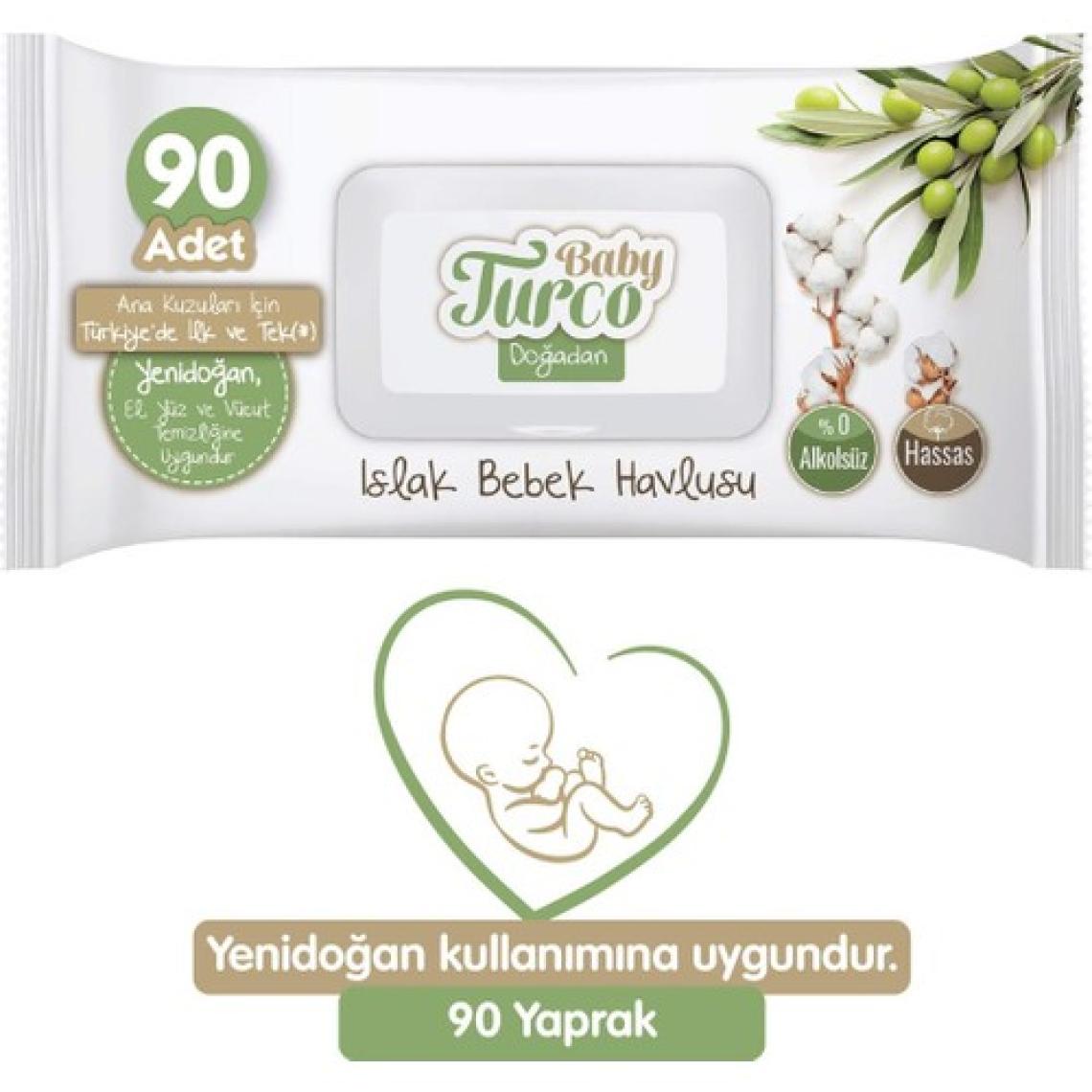 Baby Turco Doğadan Yenidoğan 90 Yaprak Islak Mendil
