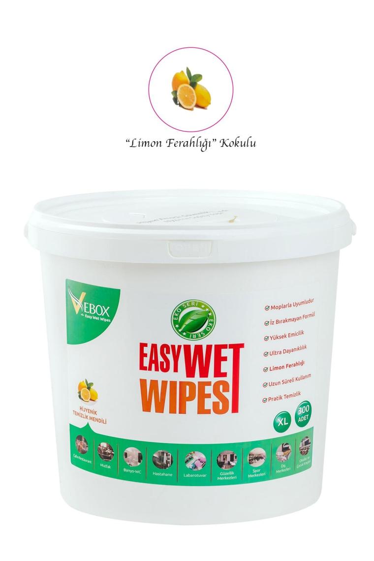 Vebox Easy Wet Wipes Limon Ferahlığı Islak Mendil Eko 300 Yaprak