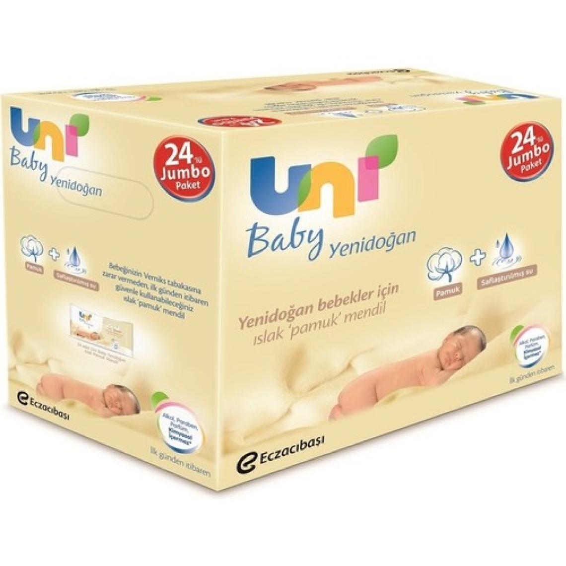 Uni Baby Yenidoğan Islak Pamuk Mendil 24'lü Fırsat Paketi / 960 Yaprak