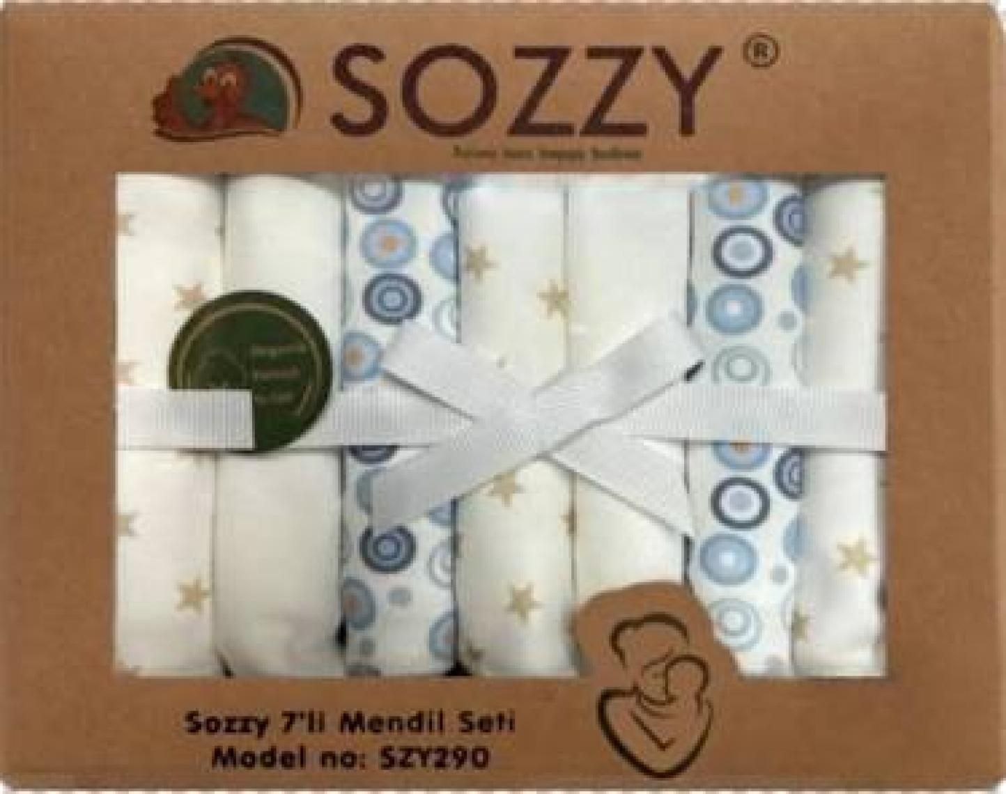Sozzy Bebek Ağız Mendili Pamuklu Yumuşak 7 Adet