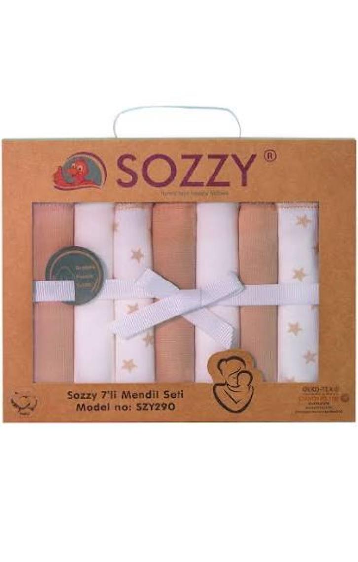 Sozzy Bebek Ağız Mendili Pamuklu Yumuşak 7 Adet
