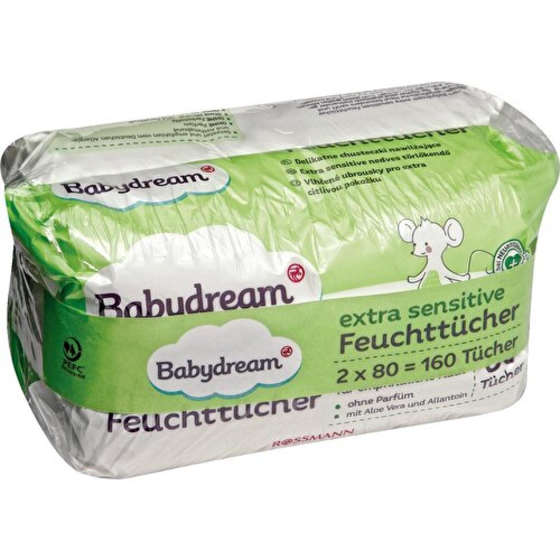 Babydream Çok Hassas Cilt Aloe Veralı 80 Yaprak 2'li Paket Islak Mendil