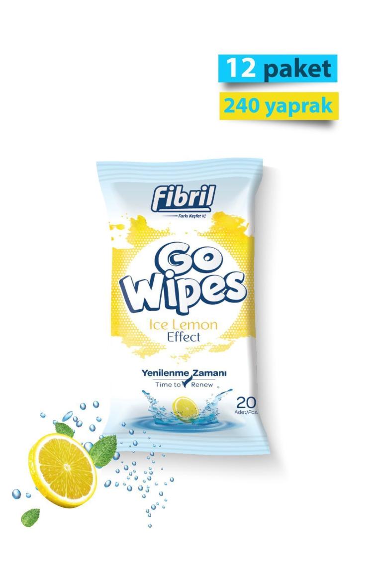 Fibril Go Wipes Ice Lemon Islak Mendil x 12 Paket 240 Yaprak