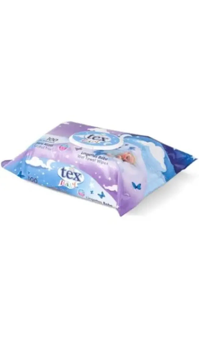 Tex ıslak Havlu Baby 100 Lu Mor Kapakli
