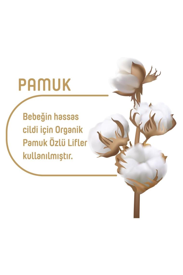 Pure Baby Organik Pamuklu 90 Yaprak 12'li Paket Islak Havlu