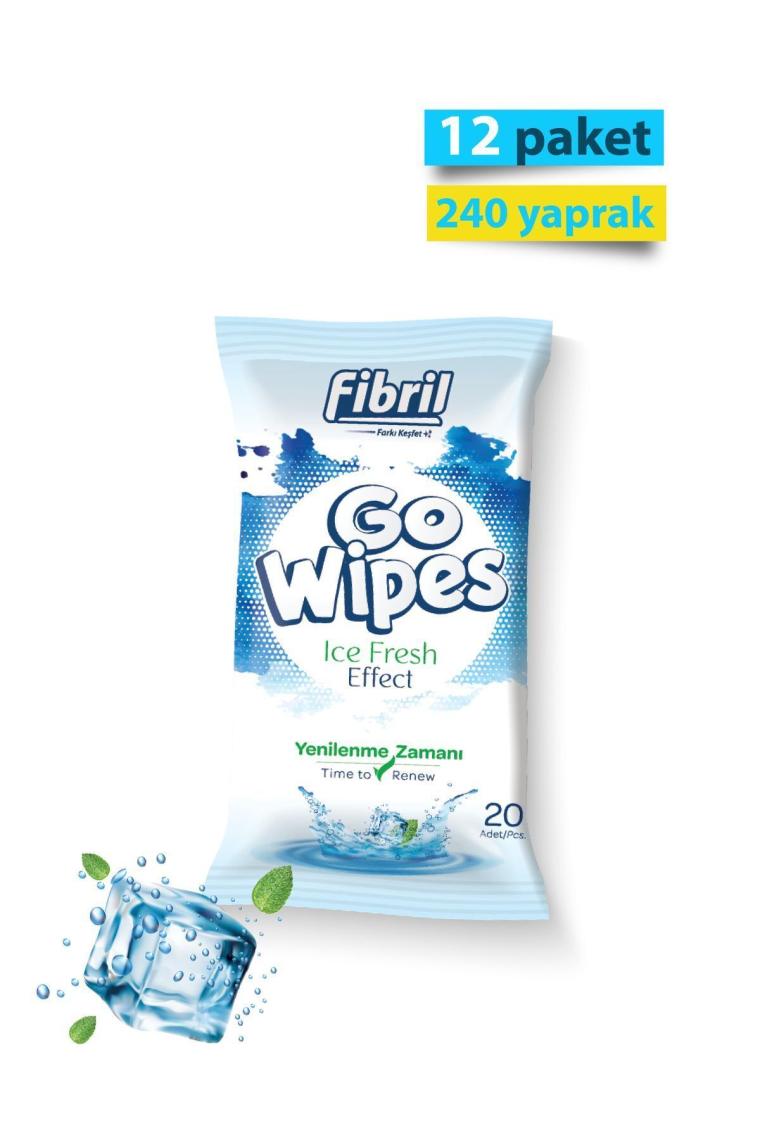 Fibril Go Wipes Ice Fresh Islak Mendil x 12 Paket 240 Yaprak