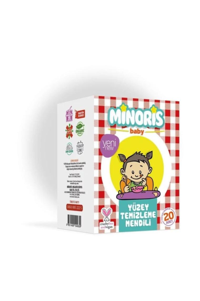 Organik Yüzey Temizleme Mendili Tek Paketli 20 Adet