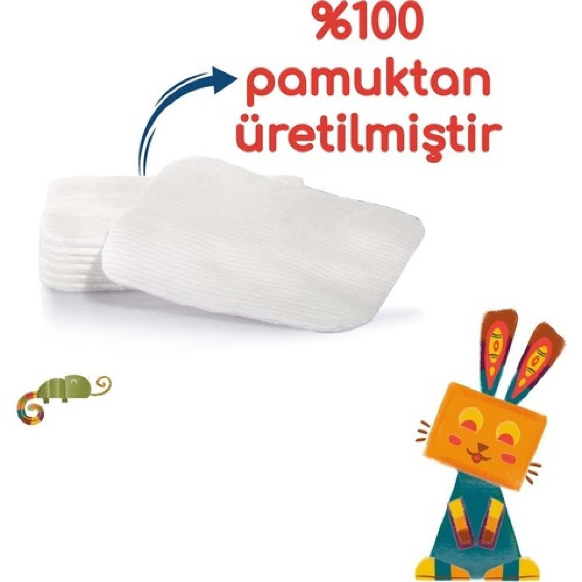 Bebedor Bebek Temizleme Pamuğu 60 Adet – %100 Saf Pamuk, Parfüm ve Boya İçermeyen, Hassas Ciltler İçin Doğal Bakım