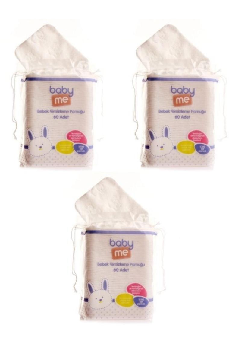 Baby&me Bebek Temizleme Pamuğu 3'lü Paket 60 Adetli