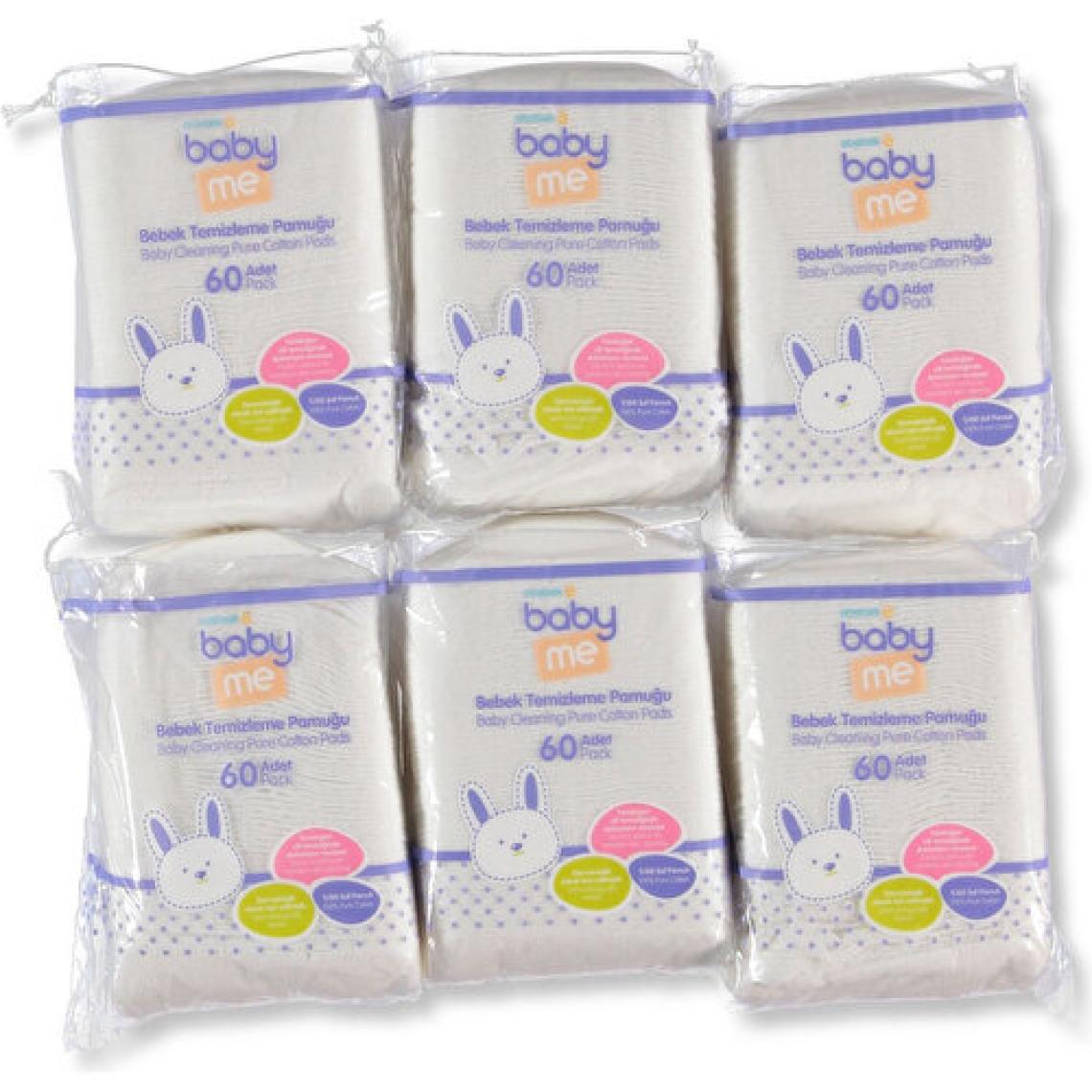 Baby&Me 60'lı 6 Paket Bebek Temizleme Pamuğu