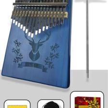 Klx-454g Hakiki Ağaç Geyik Desenli Kalimba 17 Tuşlu