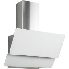Esty 3471 60 cm Dekoratif Camlı Beyaz - Inox Davlumbaz