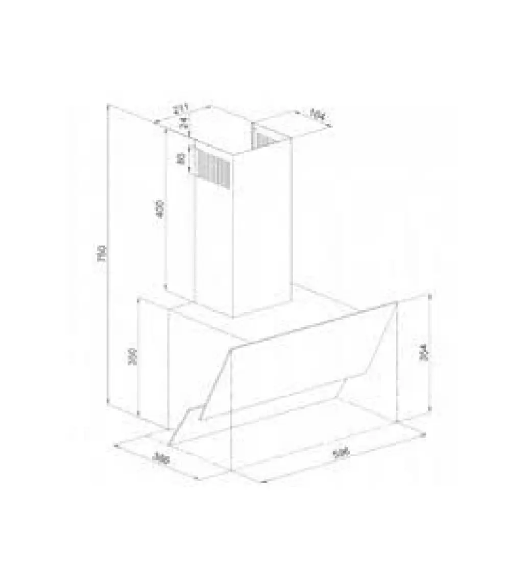 Esty 3471 90 cm Beyaz Duvar Tipi Davlumbaz