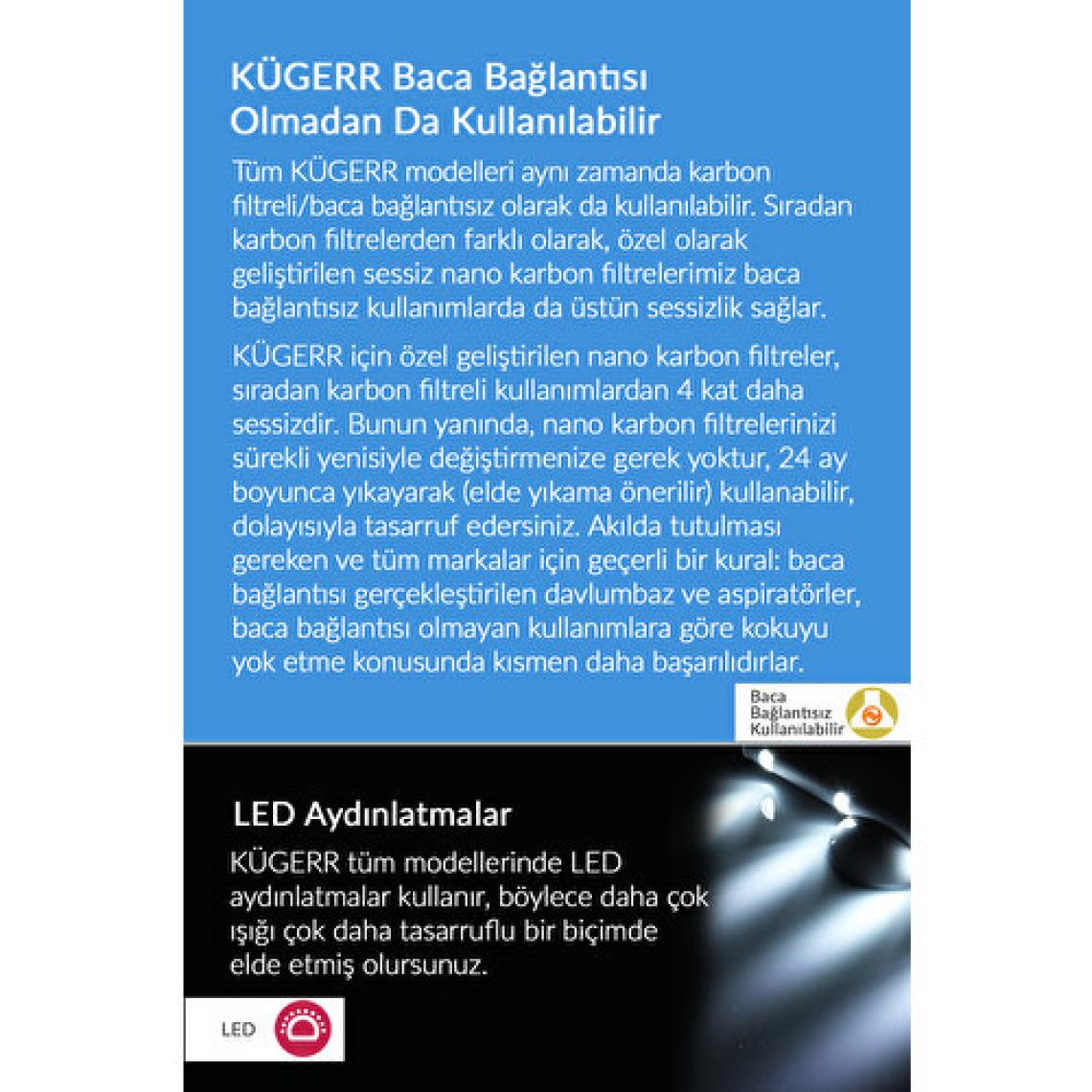 Kügerr DIS40 "Dünyanın En Sessiz Davlumbazı" Inox Ada Tipi Davlumbaz