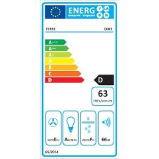 Ferre D063 Çift Camlı Girin Tili Dokunma Tik 60 cm Siyah Davlumbaz