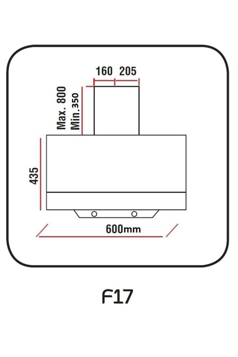 Whıte Daısy Mod F17 Siyah Davlumbaz