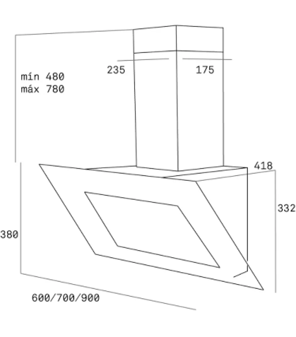 Teka TVT 60.1 Duvar Tipi Davlumbaz 800 m³/h Siyah Cam 60 cm 40495000