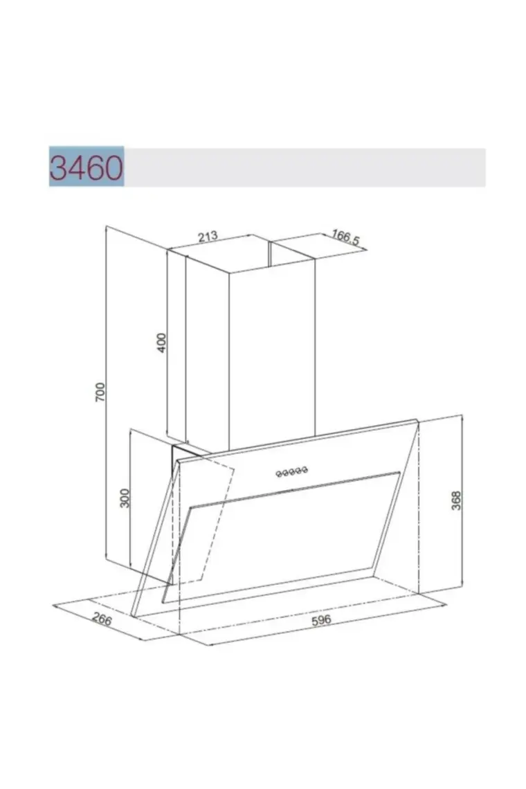 Esty 3460 Siyah  Cam 60 cm Davlumbaz