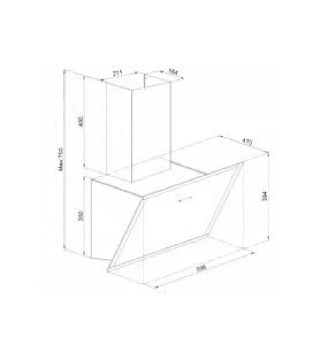 Esty 3473 Plus 60 cm Dekoratif Cam Davlumbaz