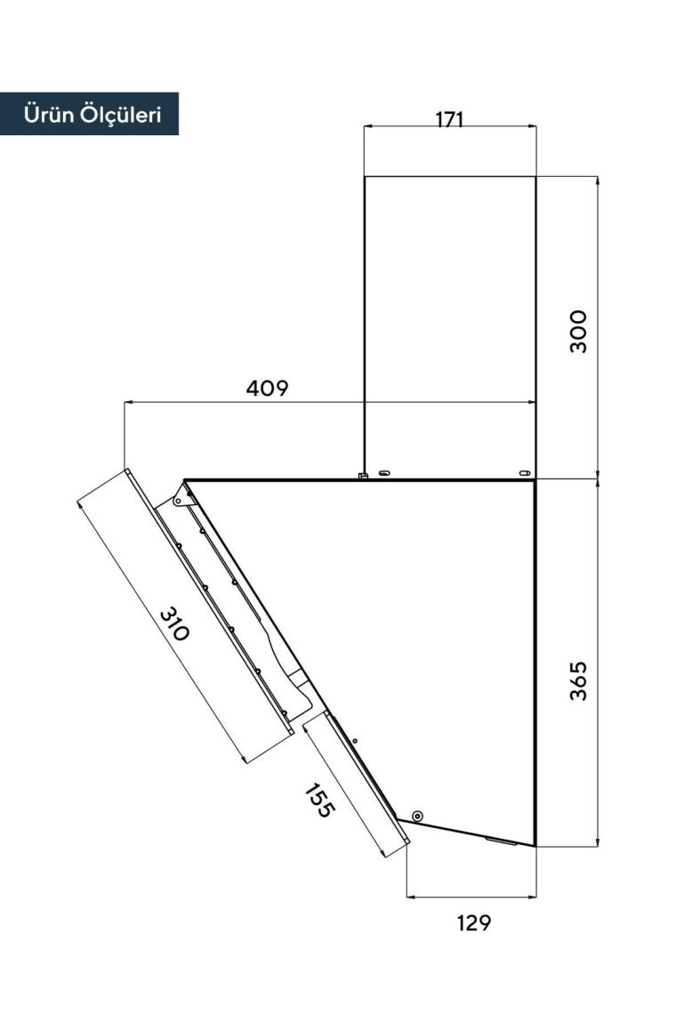 Kumtel DA6-835 Rustik Beyaz Cam Duvar Tipi Davlumbaz