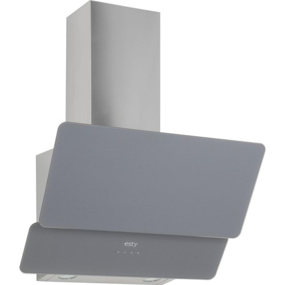Esty 3471 60CM Dekoratif Camlı Gri Davlumbaz