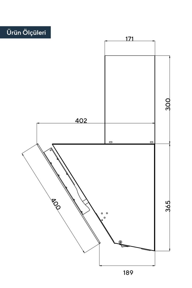 Kumtel DA6-833 Siyah 60 cm Duvar Tipi Davlumbaz