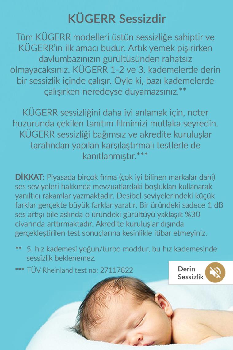 D8 60 cm Siyah Cam Ankastre Sessiz Davlumbaz