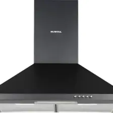 Kumtel Siyah Dp6-S Duvar Tipi Piramit Davlumbaz Alüminyum Filtre, 450 m³/s Yüksek Emiş Gücü ile Sessiz Çalışma